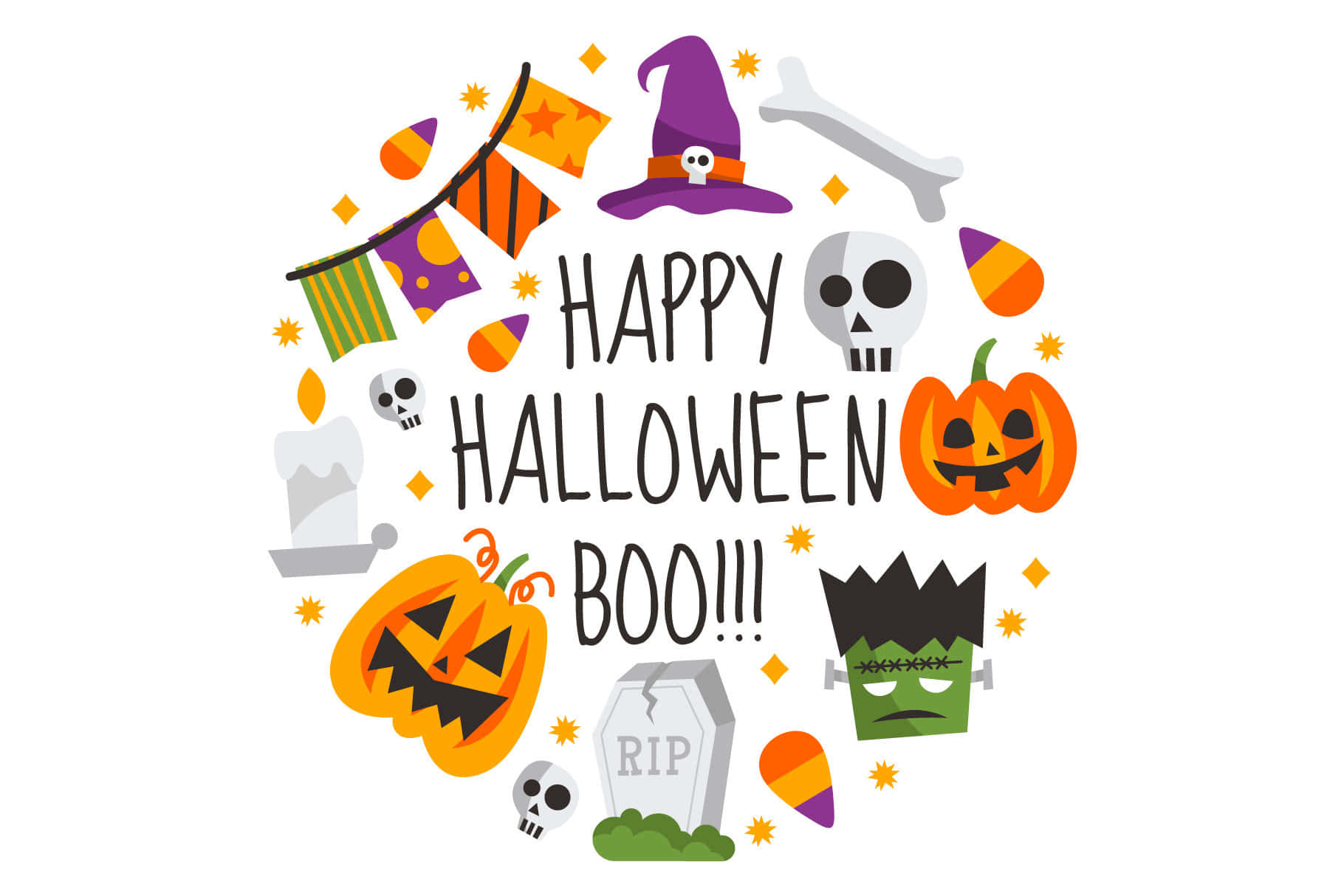 En morsom tegneseriehalloween-natt! Bakgrunner