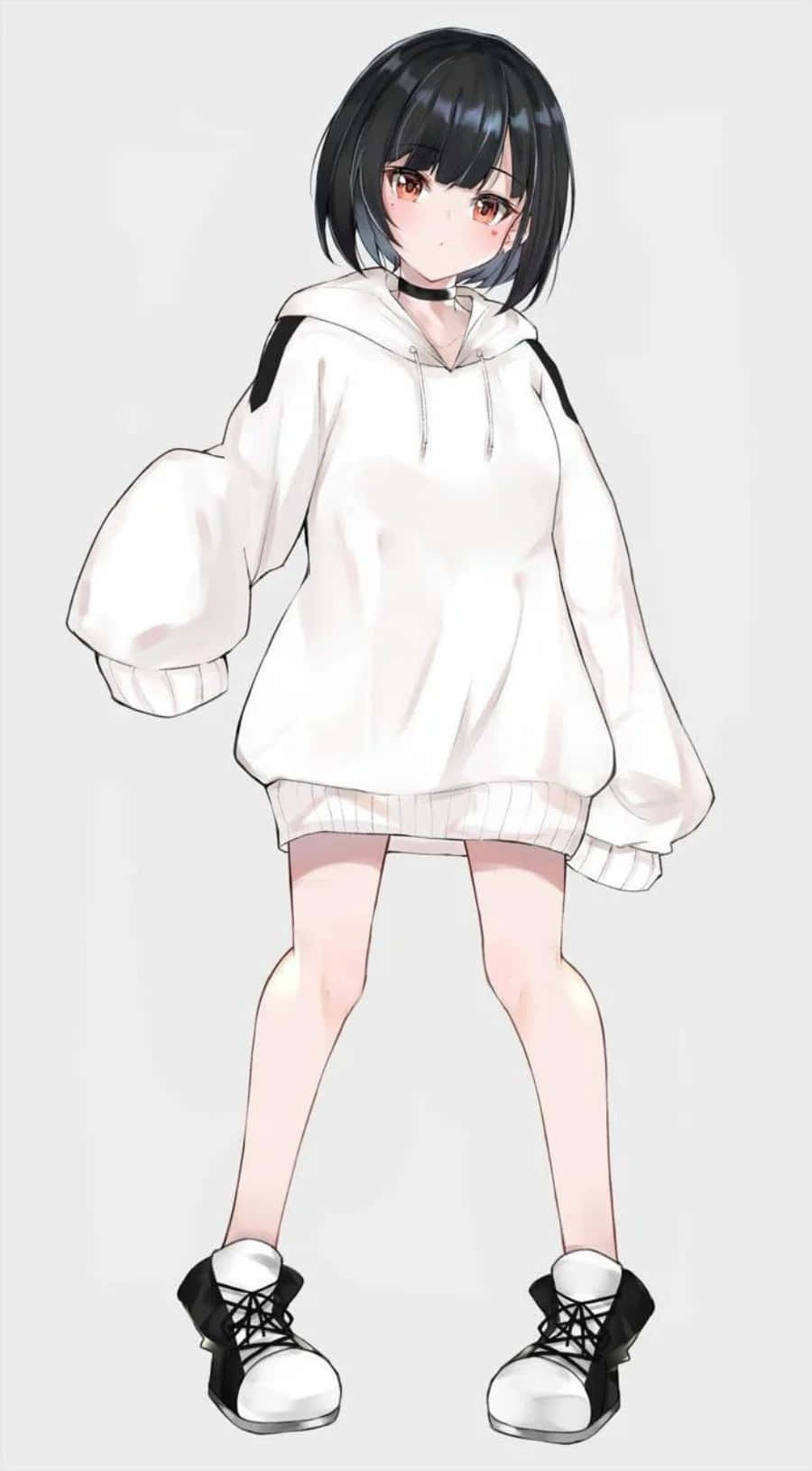 En motebevisst animejente iført en stilig hettegenser! Bakgrunner