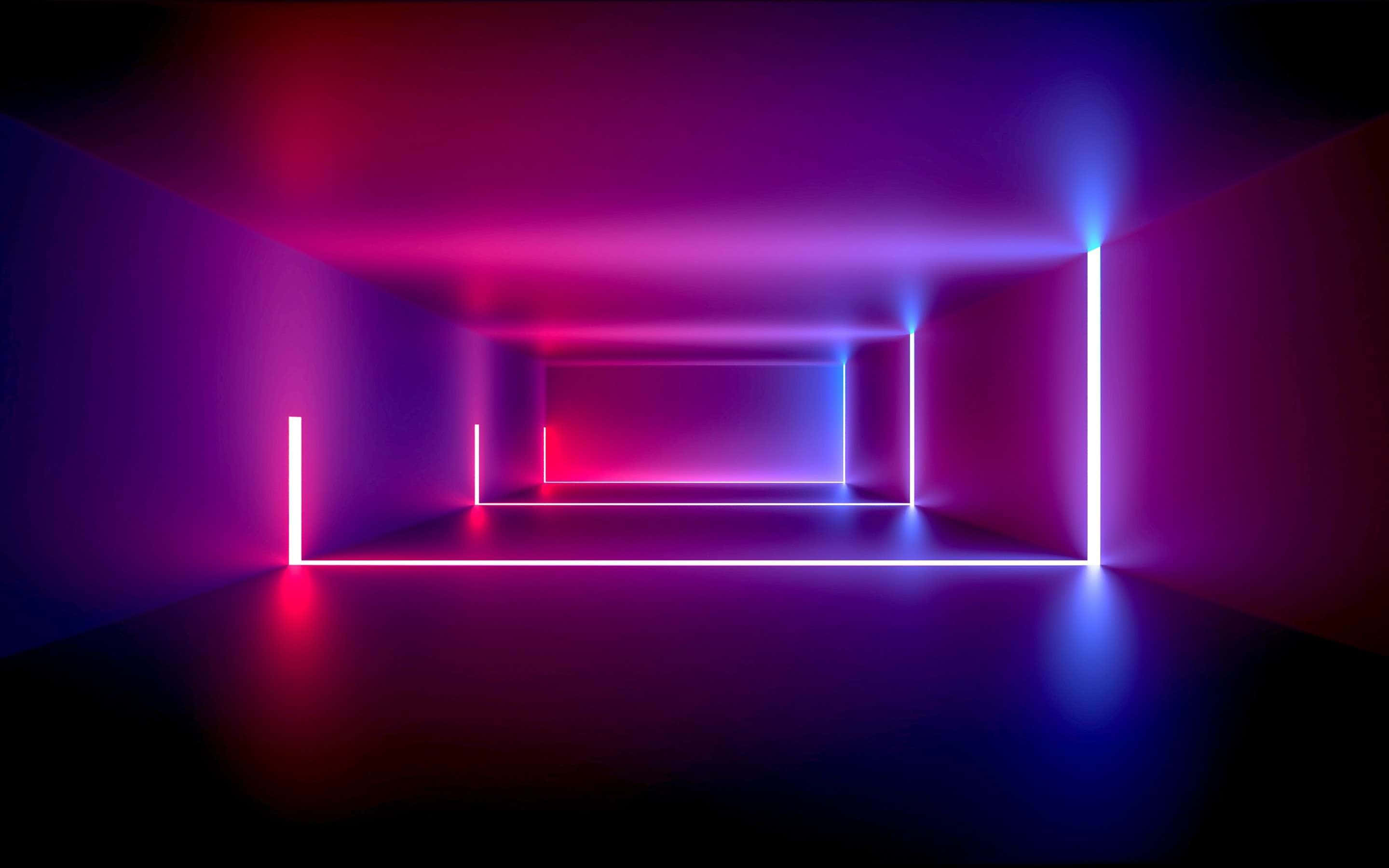 en mørk tunnel med neonlys Bakgrunner