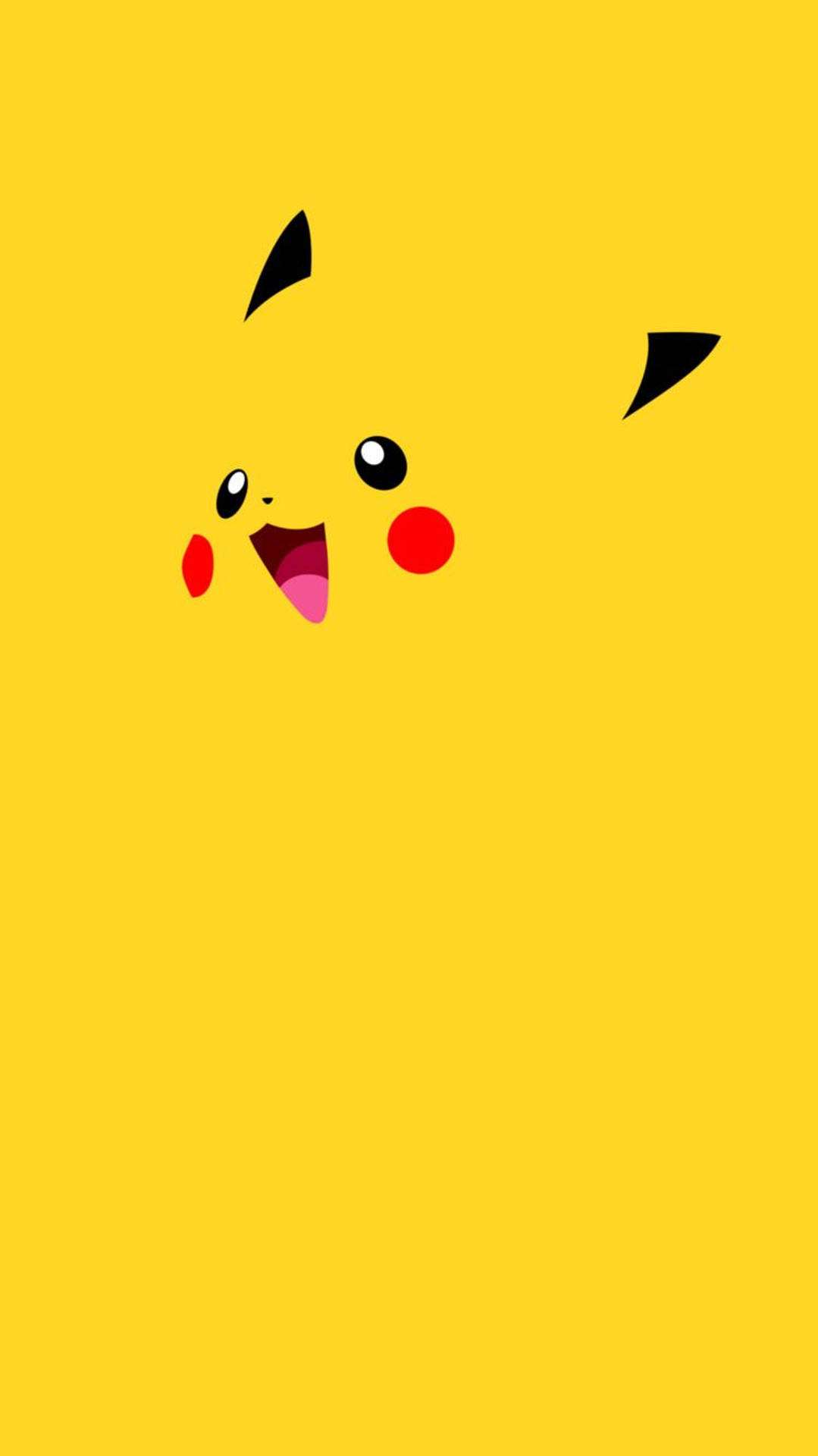 Pikachu-bakgrunnsbilde med Pikachus ansikt som smelter inn i den gule bakgrunnen.