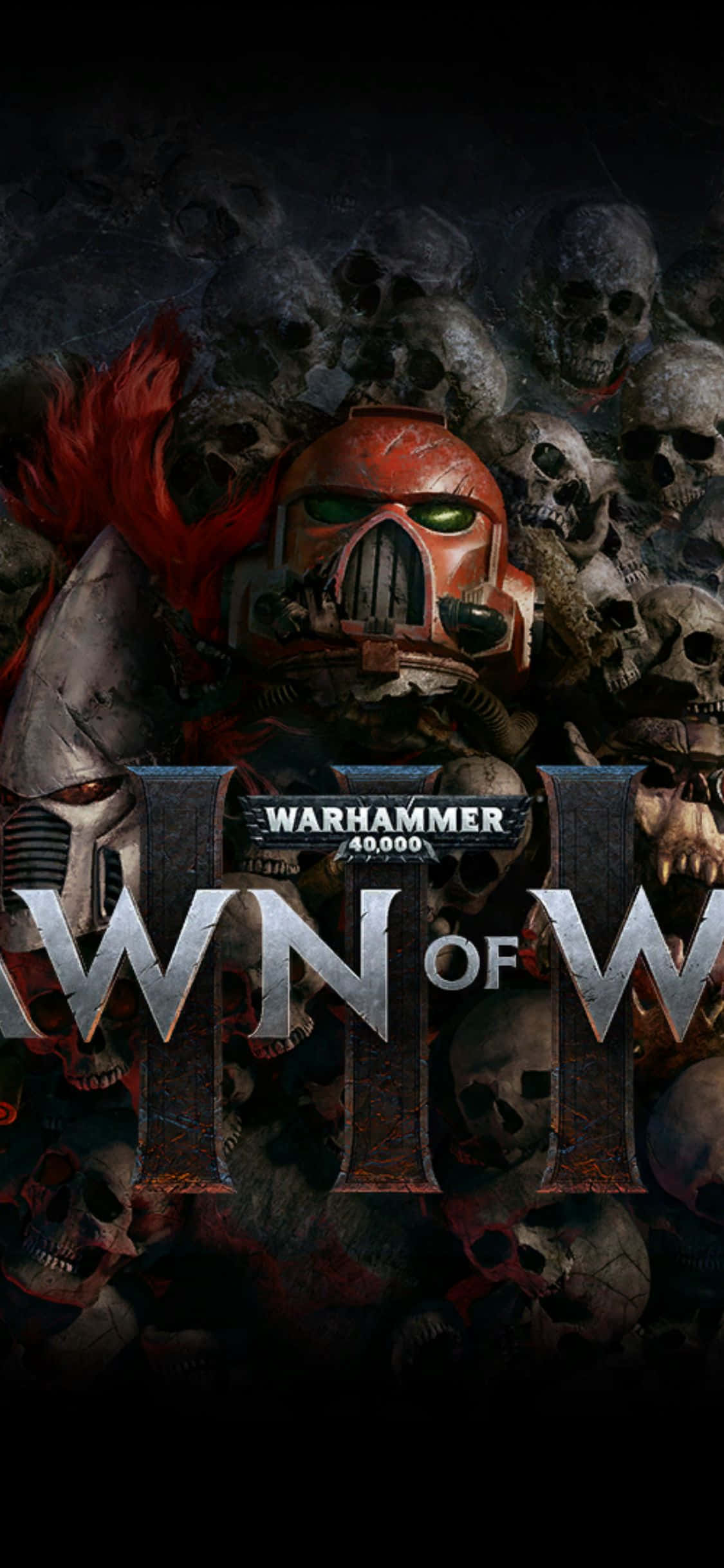 En scene fra spillet Dawn of War III på en iPhone Xs Bakgrunner