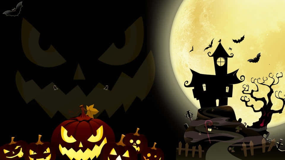 En søt liten heks og den vennlige svarte katten hennes forbereder seg til en klassisk Halloween-kveld! Bakgrunner