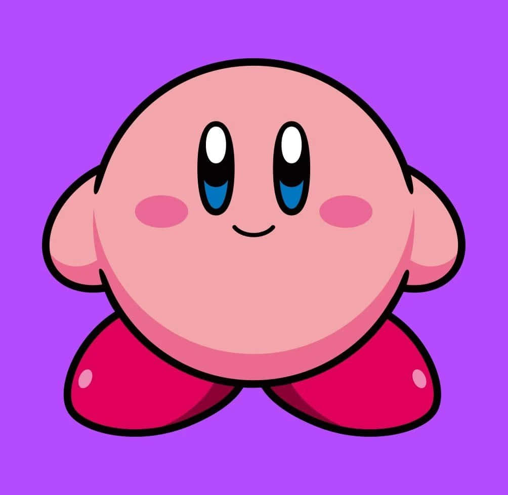 En søt rosa Kirby-karakter som deltar i morsomme aktiviteter. Bakgrunner