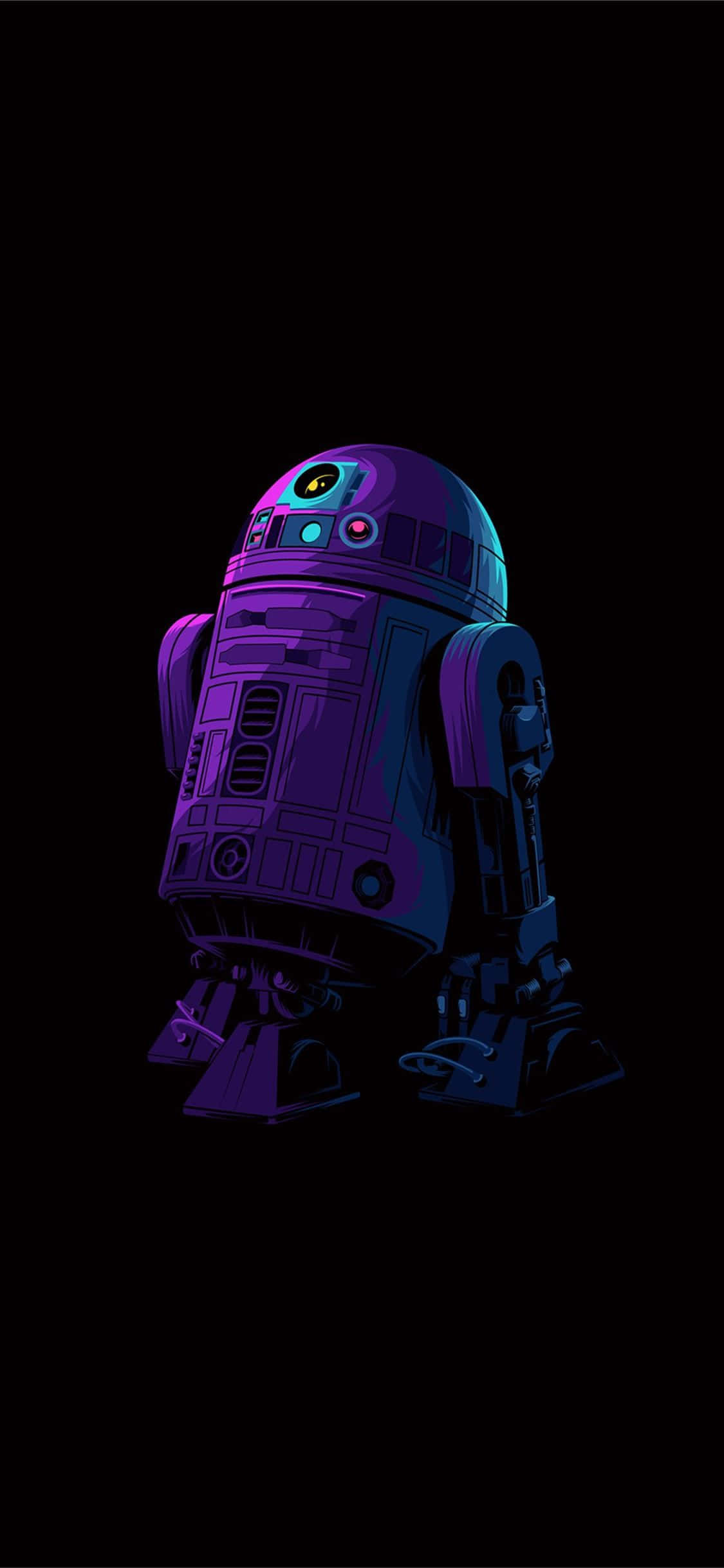 en star wars r2d2 på svart bakgrunn Bakgrunner