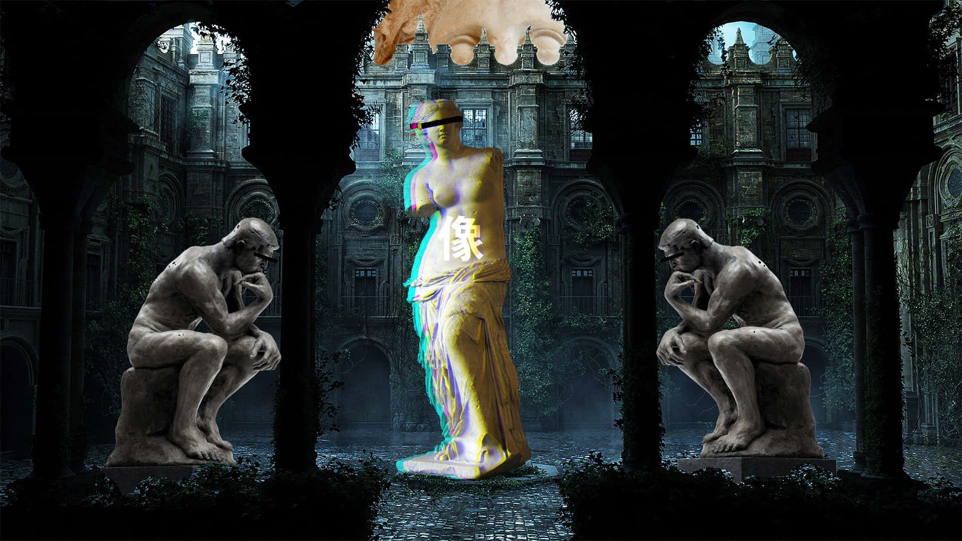 en statue midt i en gårdsplass Bakgrunner