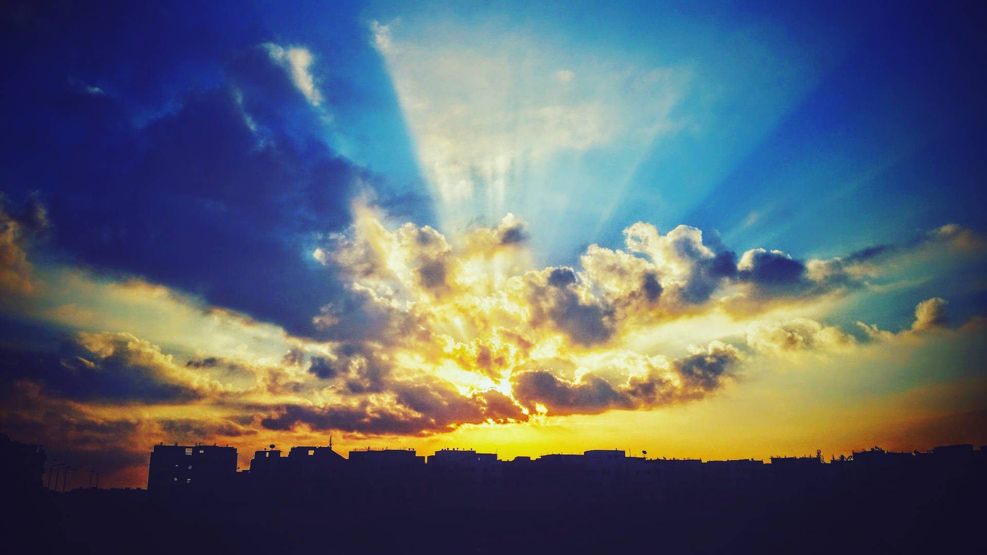 Forhåndsvisning av bakgrunnsbilde himmel, skyer, solnedgang