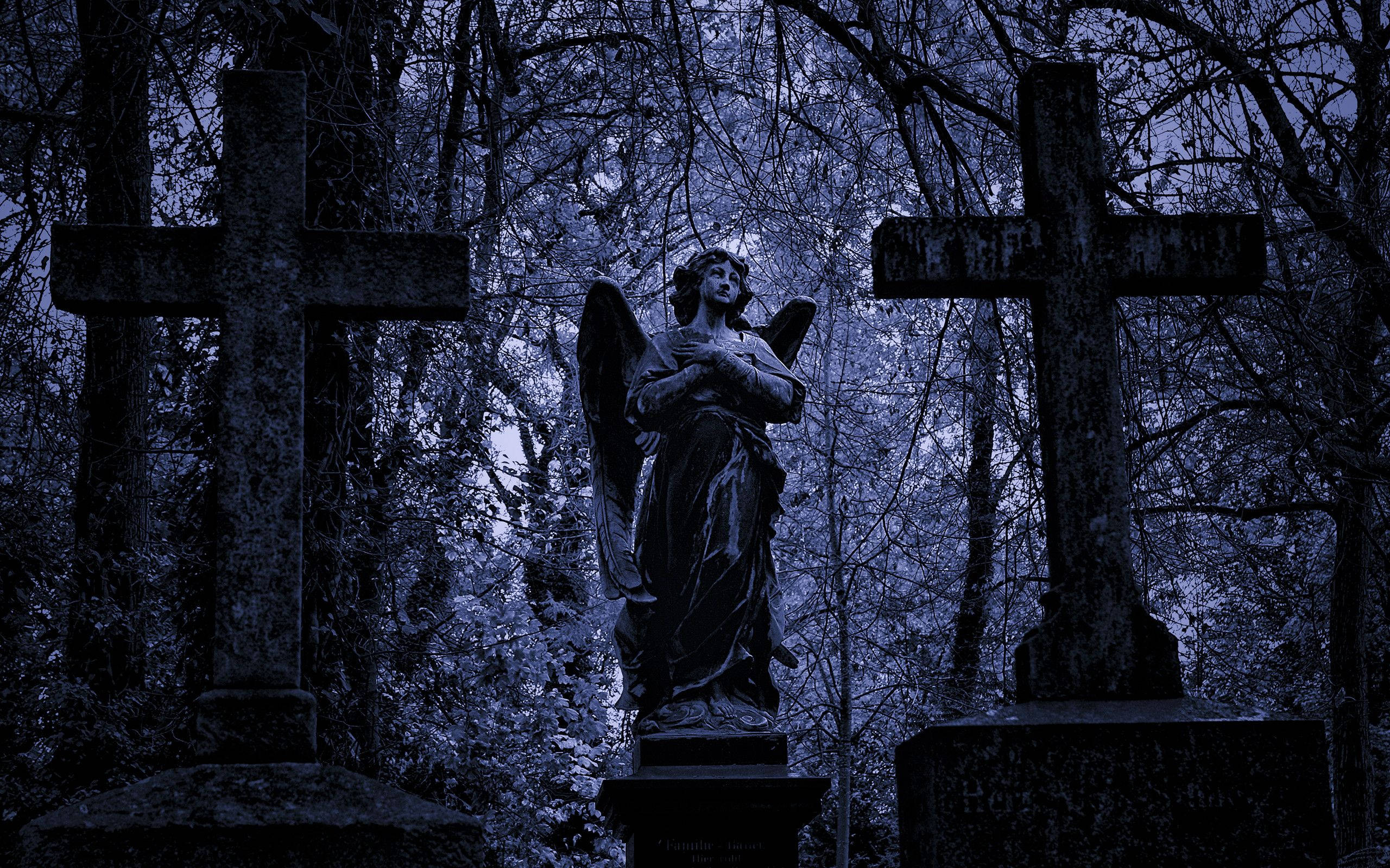 Engelstatue på en kirkegård Bakgrunner
