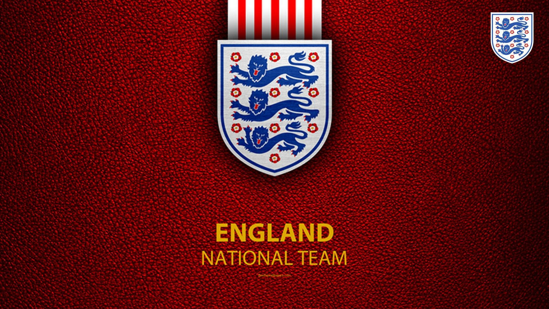 Englands fotballandslags emblem på mørkerød flaggbakgrunn Bakgrunner