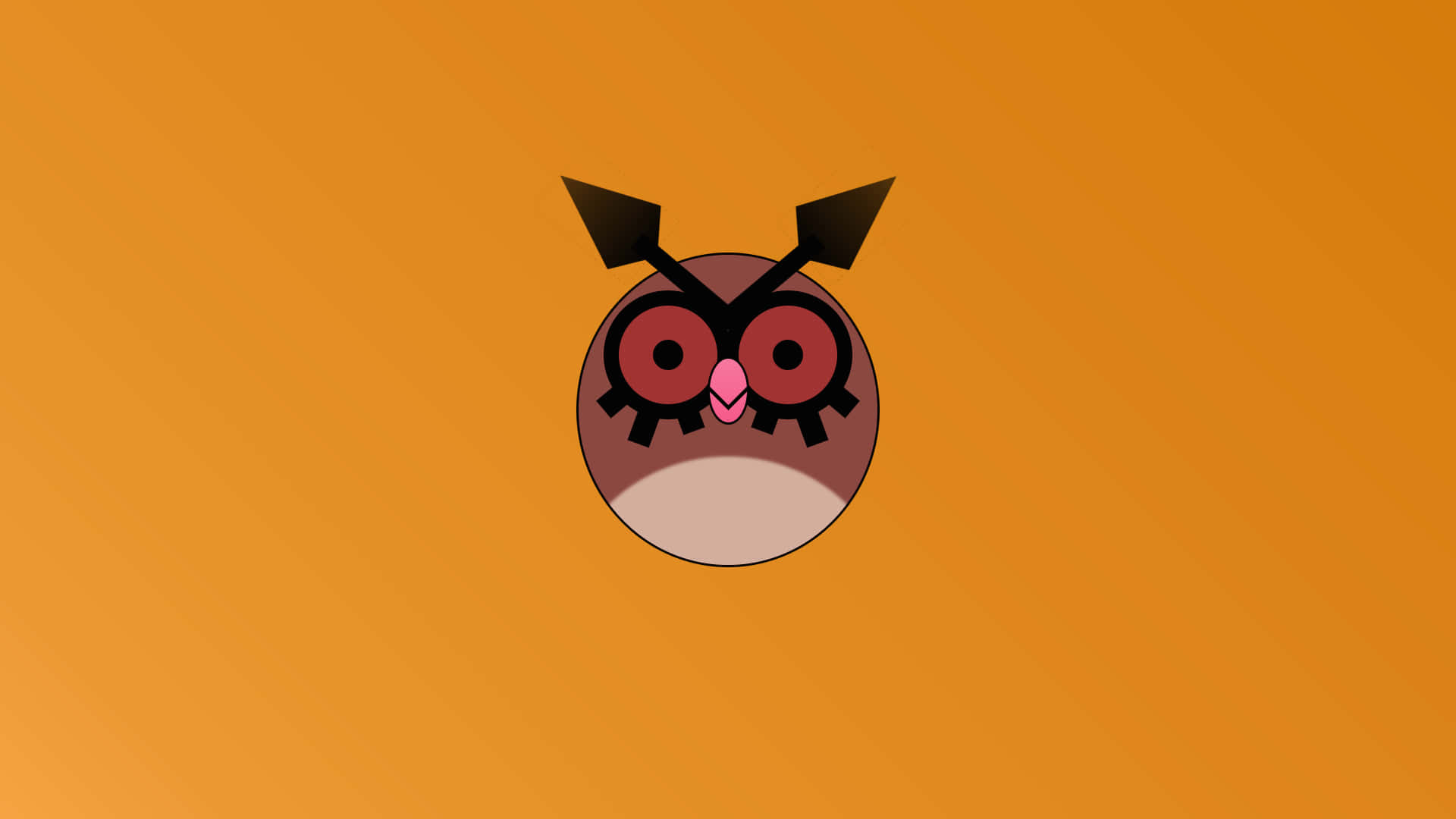 Enkel Hoothoot-illustrasjon på oransje bakgrunn Bakgrunner