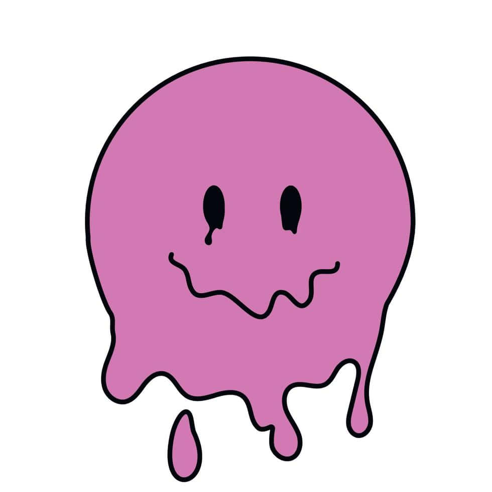 Enkel rosa psykedelisk smeltende estetisk trippy smiley Bakgrunner