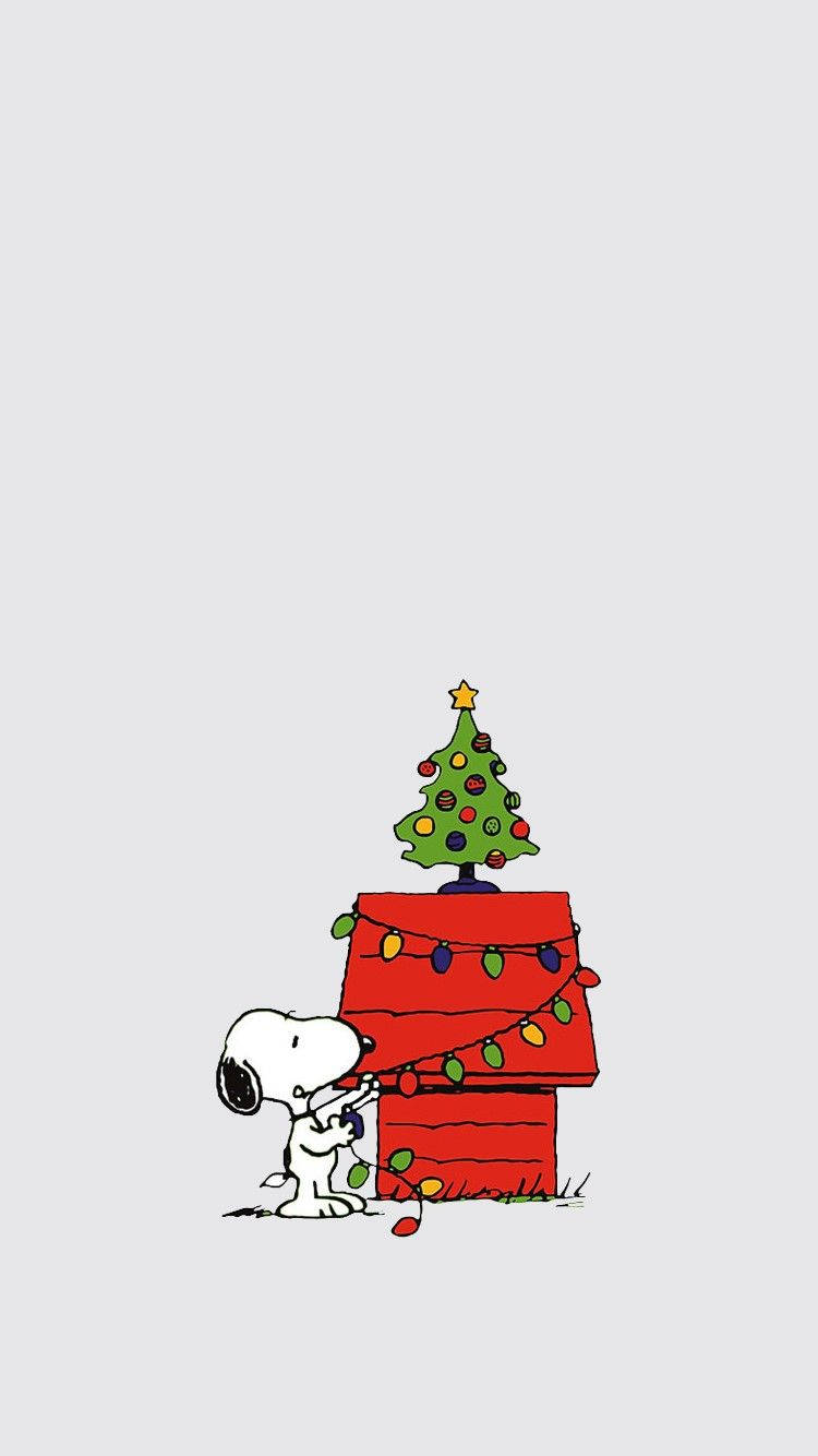 Enkel søt jule-iPhone Snoopy Bakgrunner