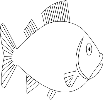 Enkel svart-hvitt fiskillustrasjon Bakgrunner