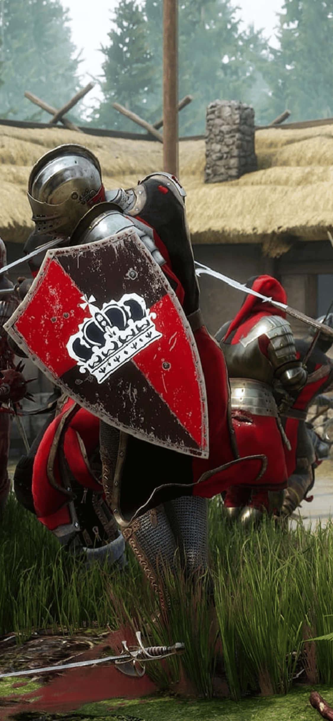 Episk Kamp Scene fra Mordhau på iPhone XS Bakgrunner