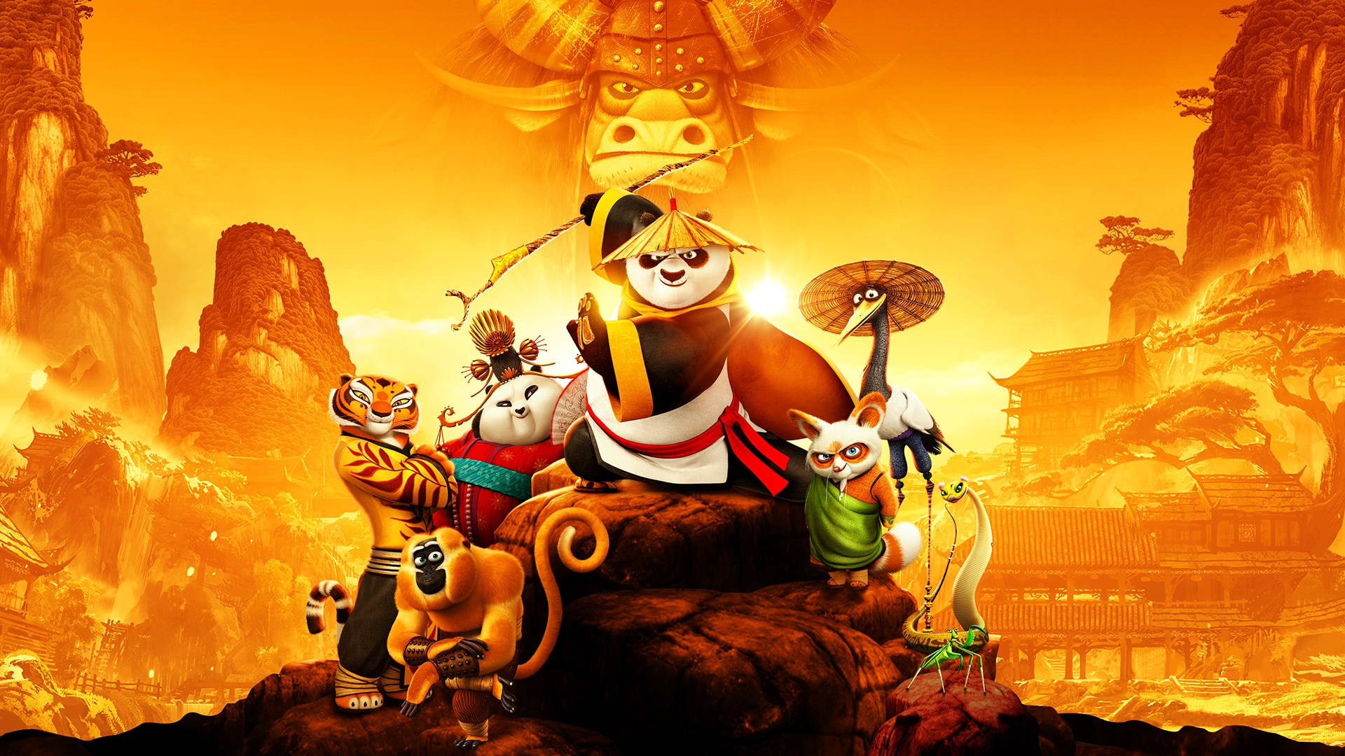 Episk Kung Fu Panda med venner Bakgrunner