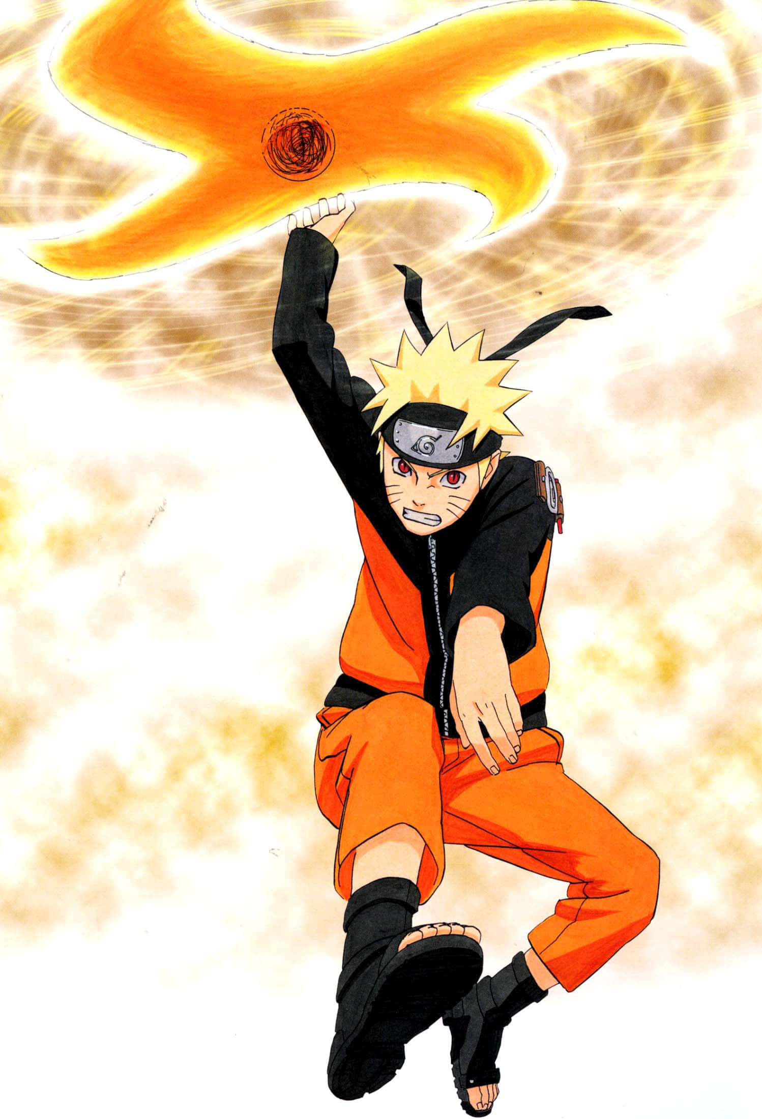 Episk Naruto-aksjonspositur på mystisk bakgrunn Bakgrunner