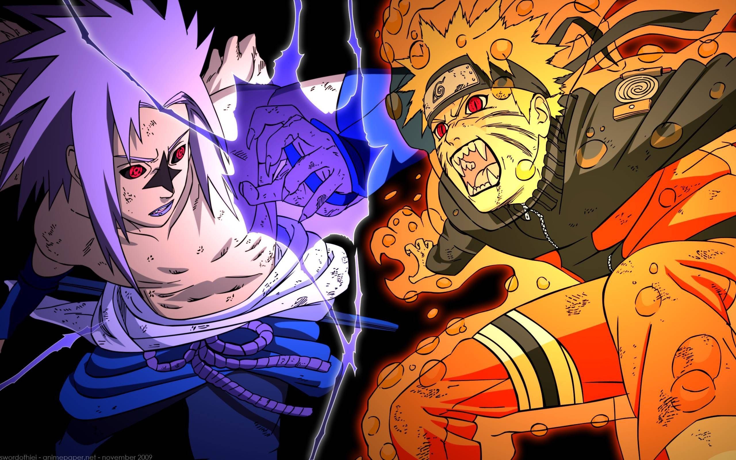 Episk Naruto som kjemper mot Sasuke Bakgrunner