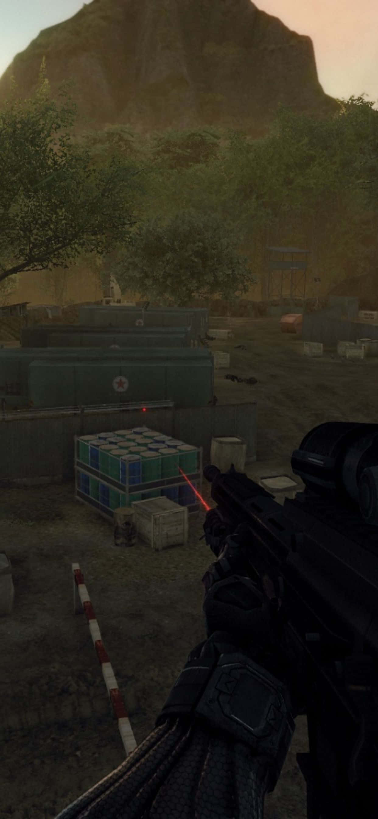 Episke bilder fra Crysis Warhead-spillet på iPhone Xs Max Bakgrunner