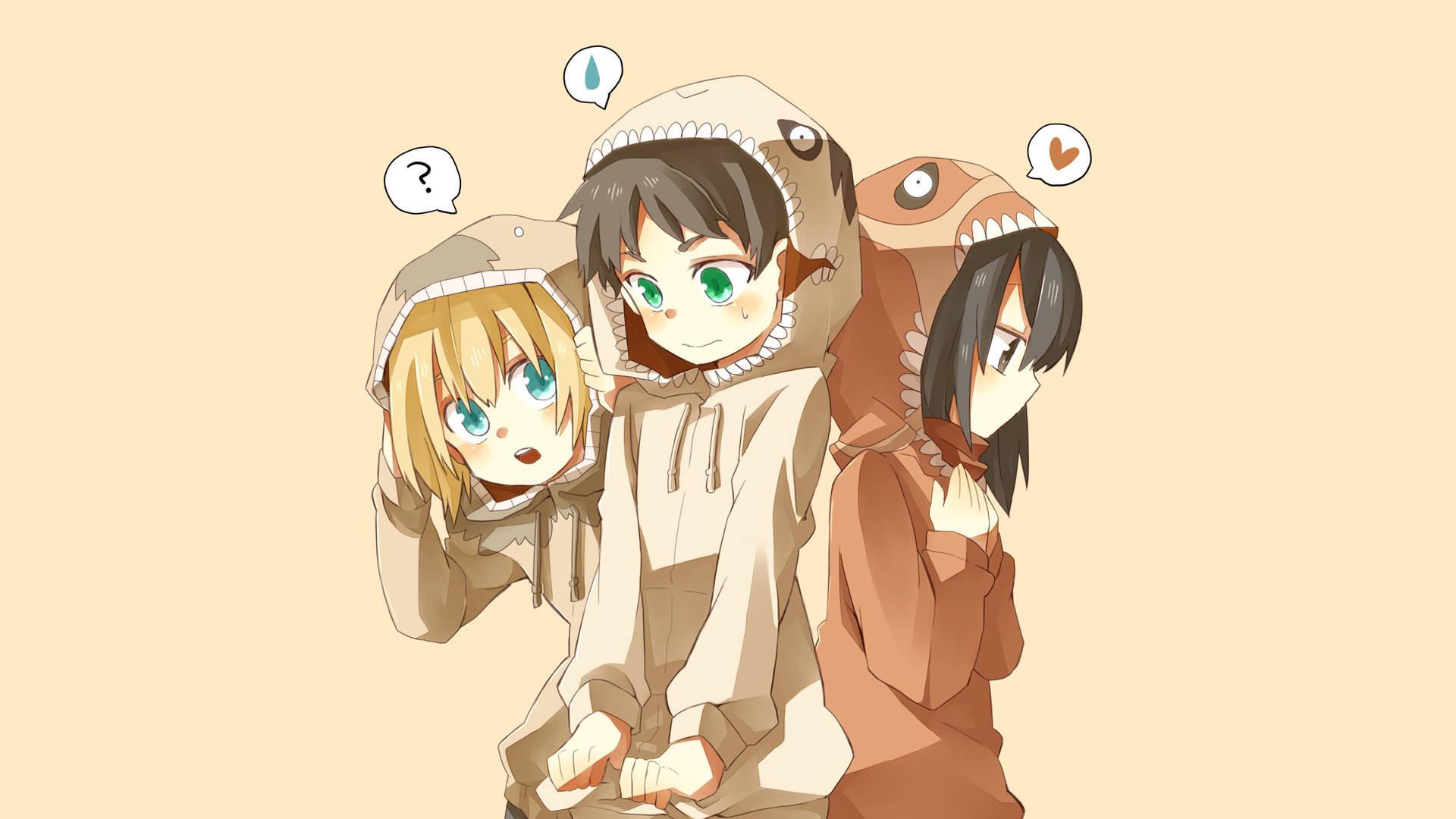 Eren Armin Mikasa Søte Gensere Bakgrunner