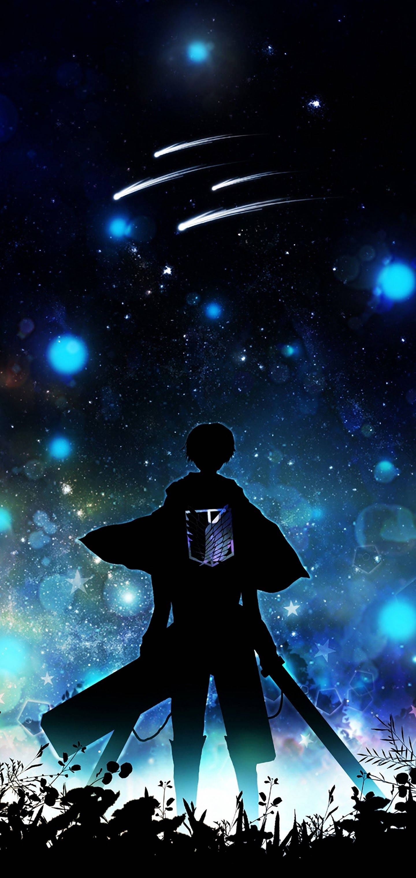Eren Silhuett Attack On Titan iPhone Bakgrunner