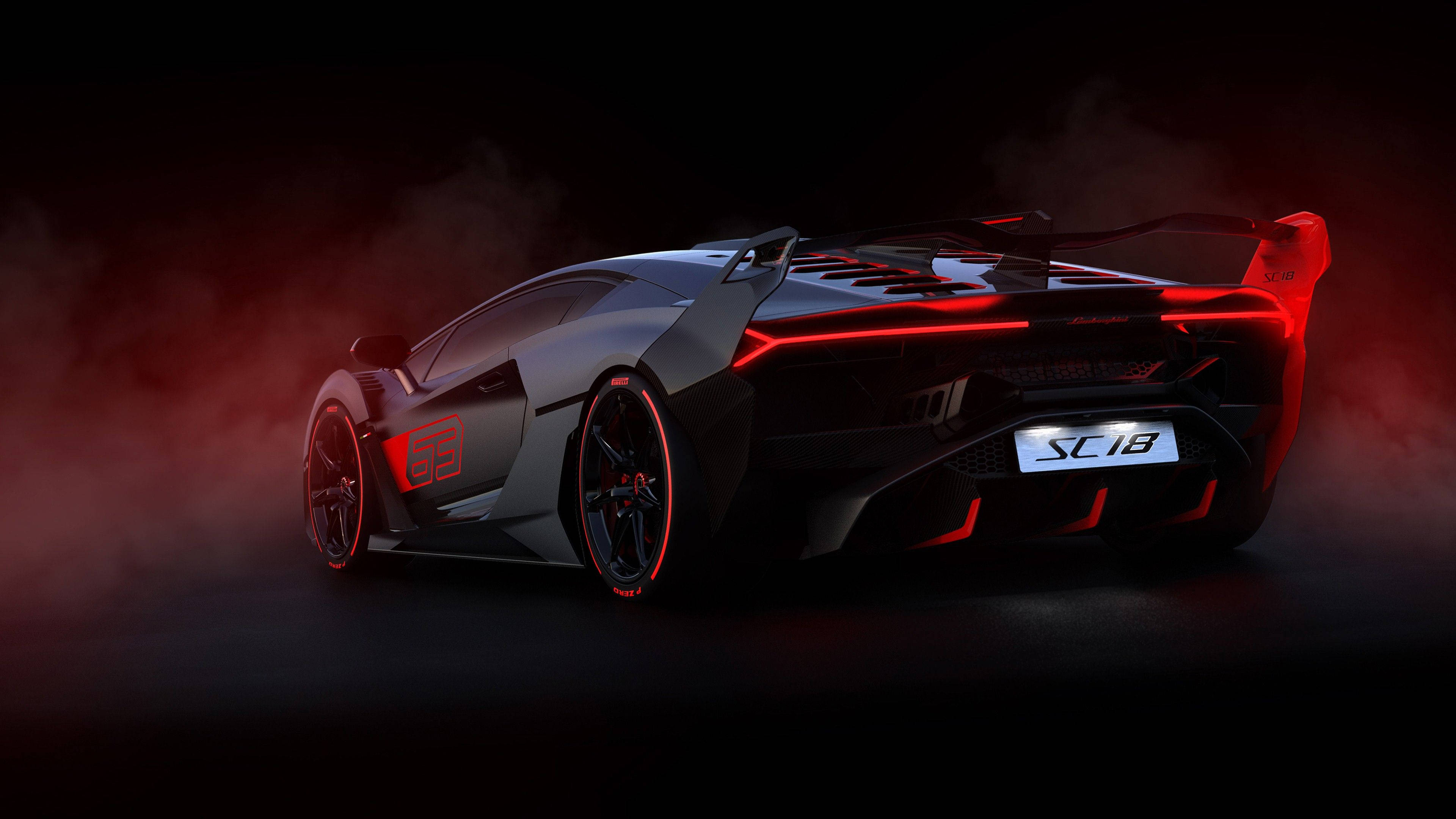 Estetisk 4K bil rød Lamborghini Aventador Bakgrunner