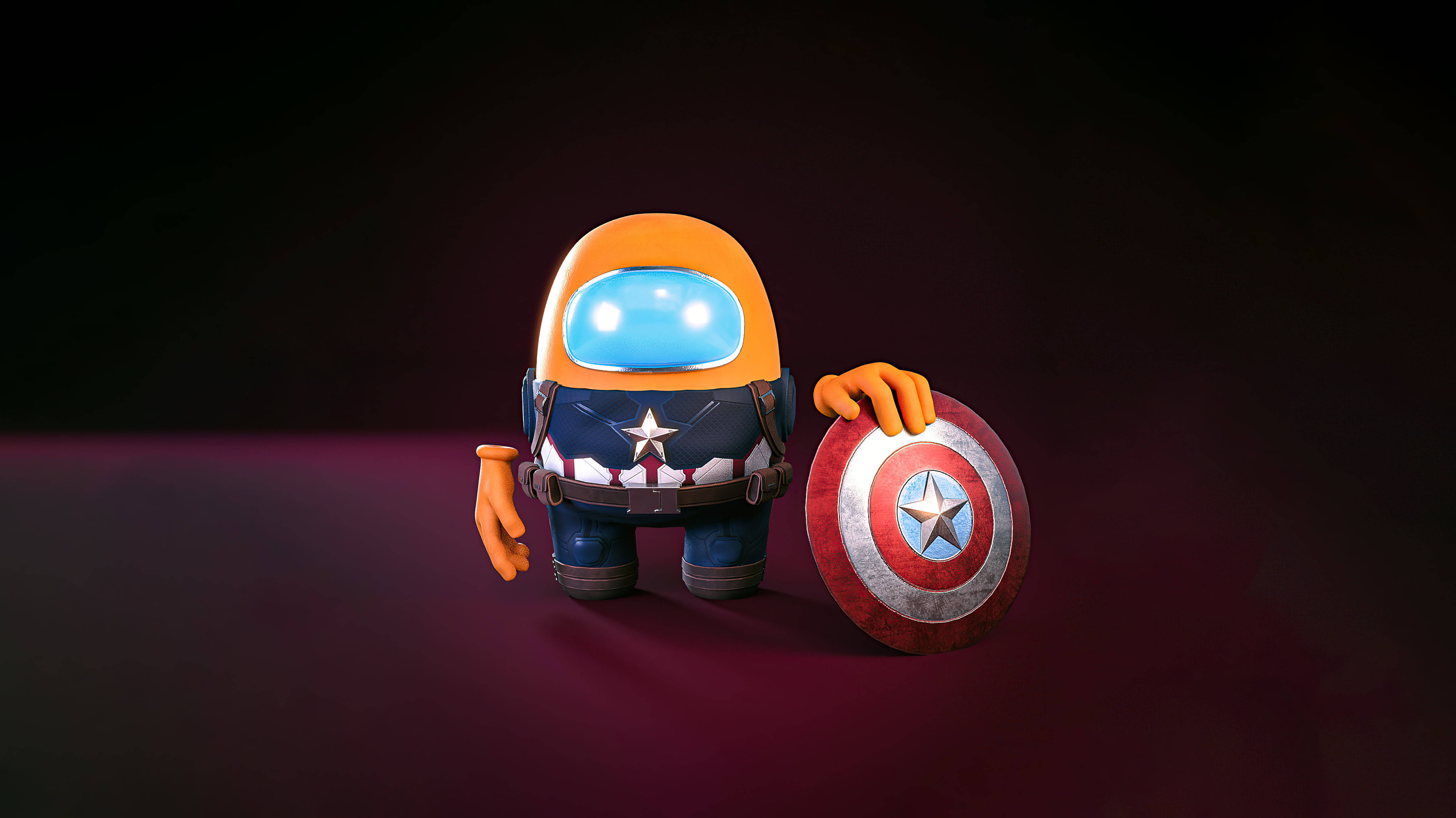 Estetisk Among US Captain America-drakt Bakgrunner