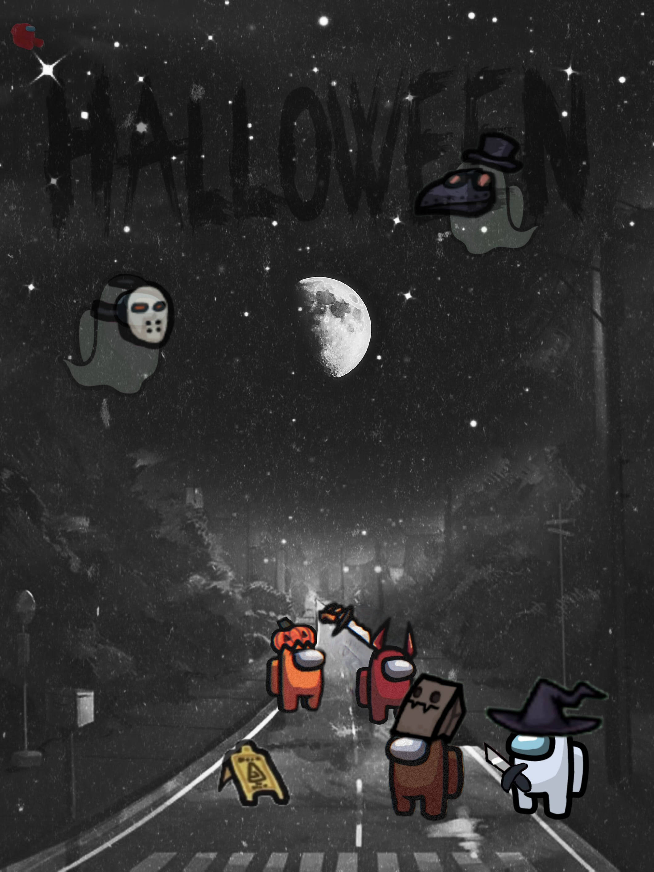 Estetisk Among US Halloween-plakat Bakgrunner