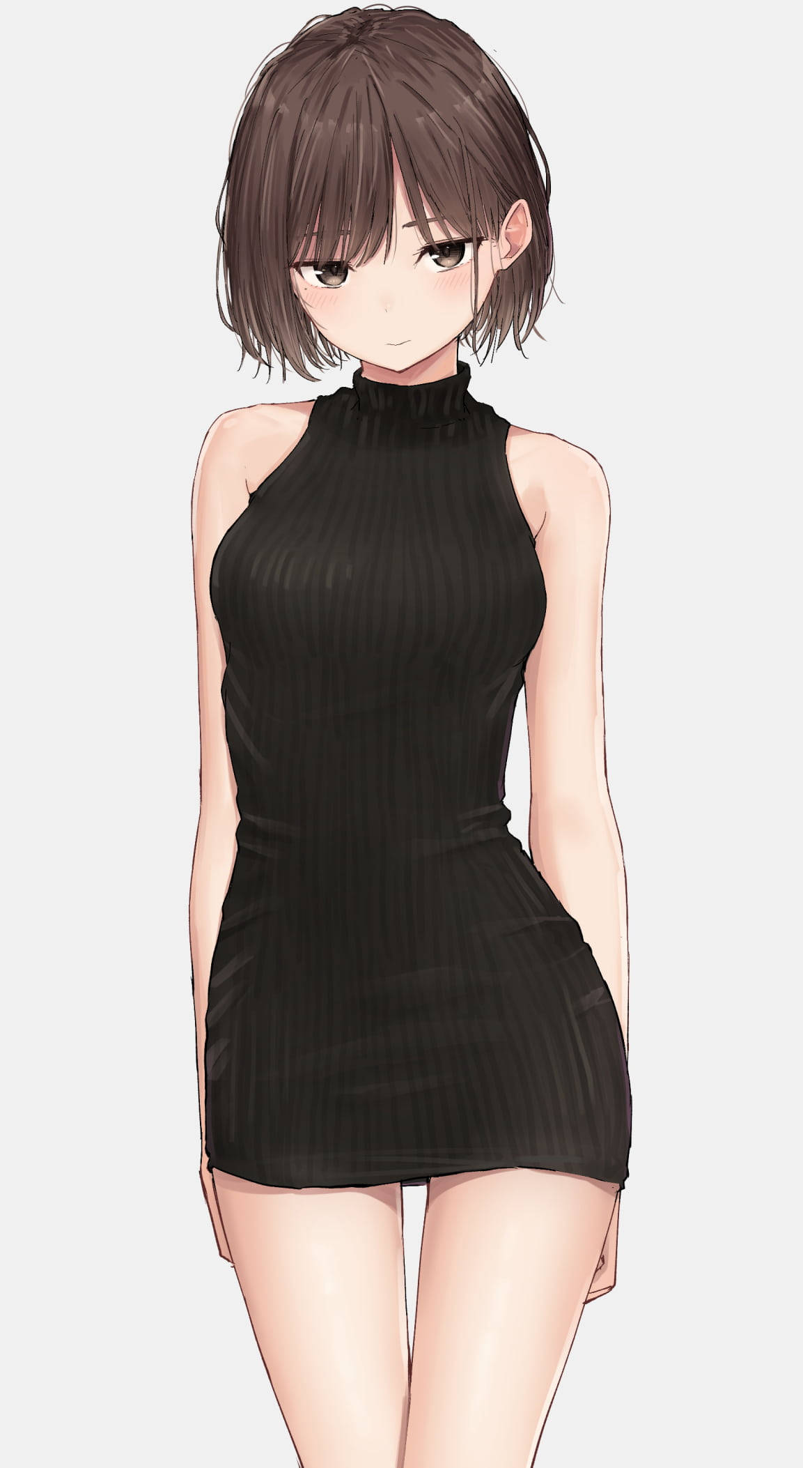 Estetisk animejente i sexy sort Bakgrunner
