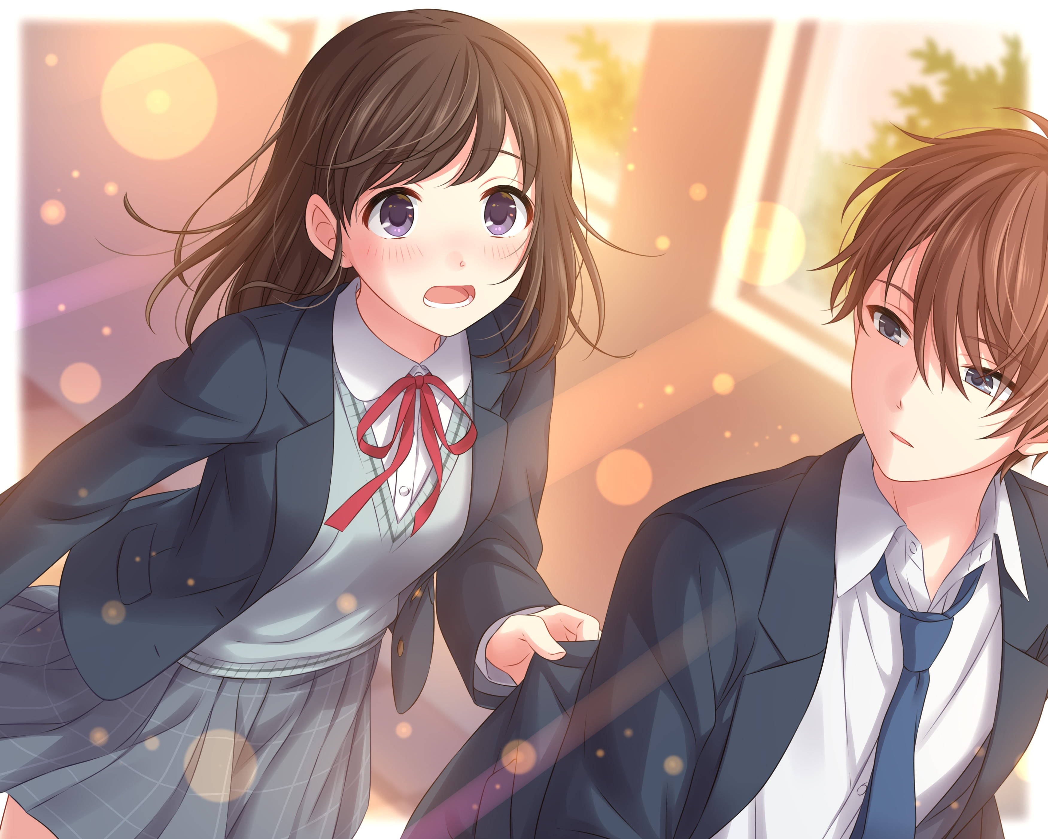 Estetisk animepar fra videregående Bakgrunner