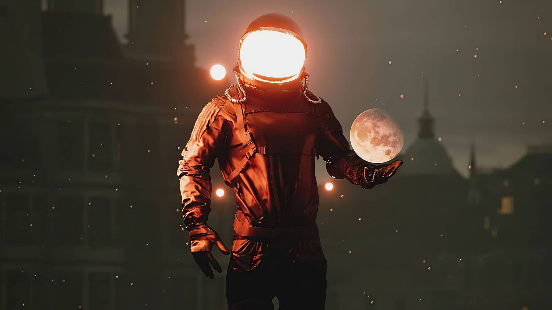 Estetisk astronaut-laptop Bakgrunner