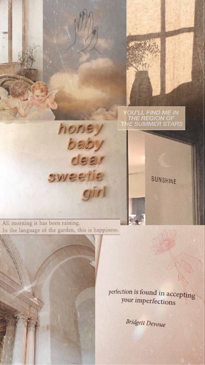 Estetisk beige inspirerende sitat Bakgrunner