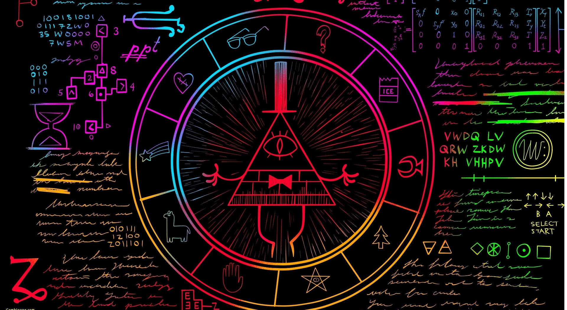 Estetisk Bill Cipher Laptop bakgrunnsbilde — Estetisk laptop-GIF Bakgrunner