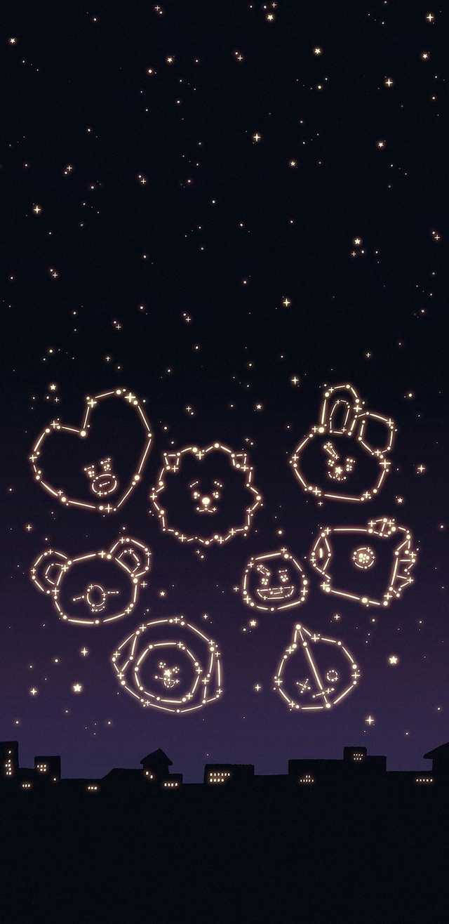 Estetisk Bts BT21 Konstellasjon Bakgrunner