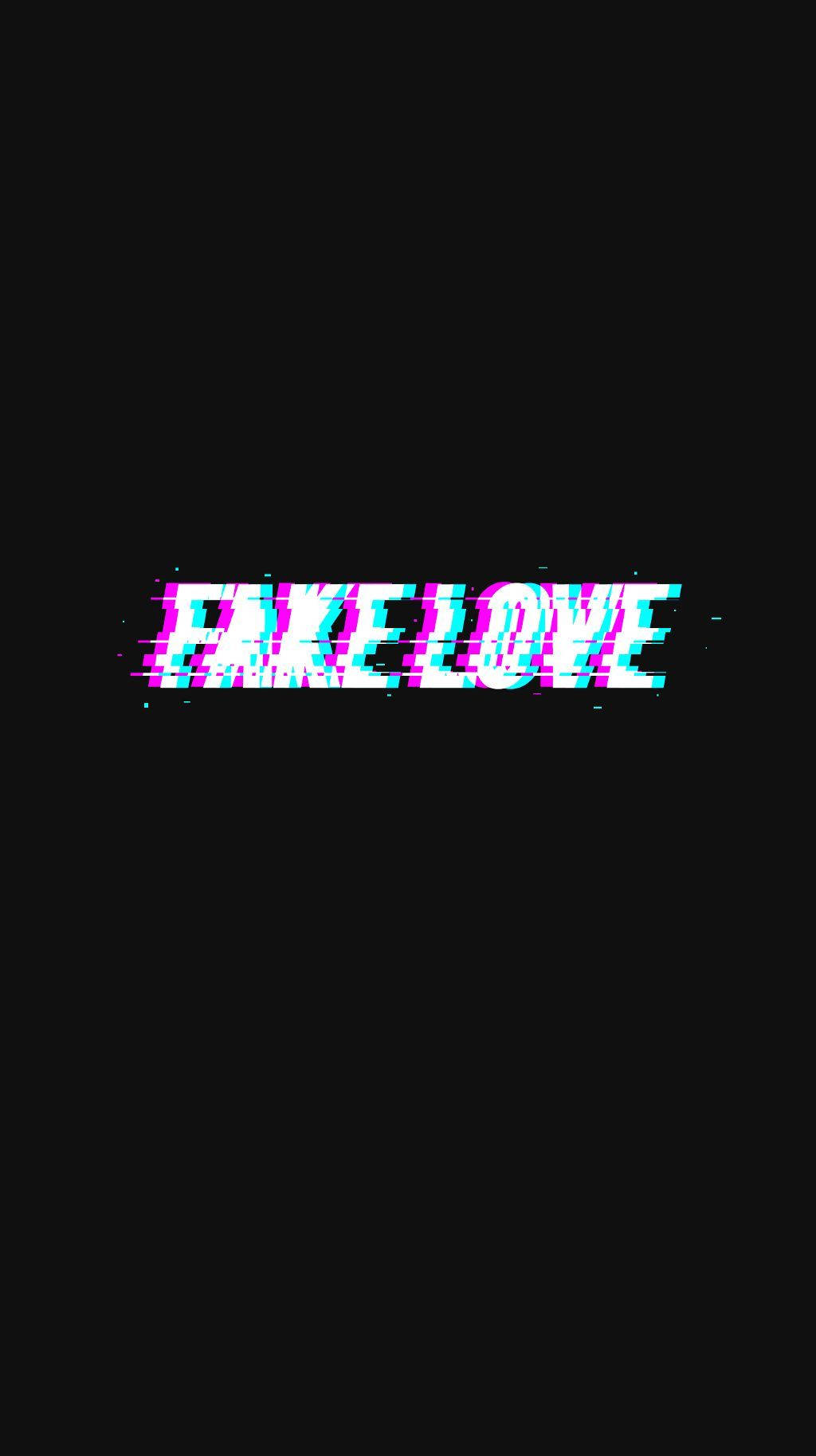 Estetisk BTS Fake Love Glitcheffekt Bakgrunner