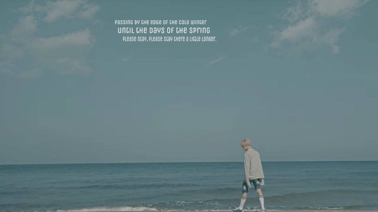 Estetisk Bts Jimin på stranden Bakgrunner