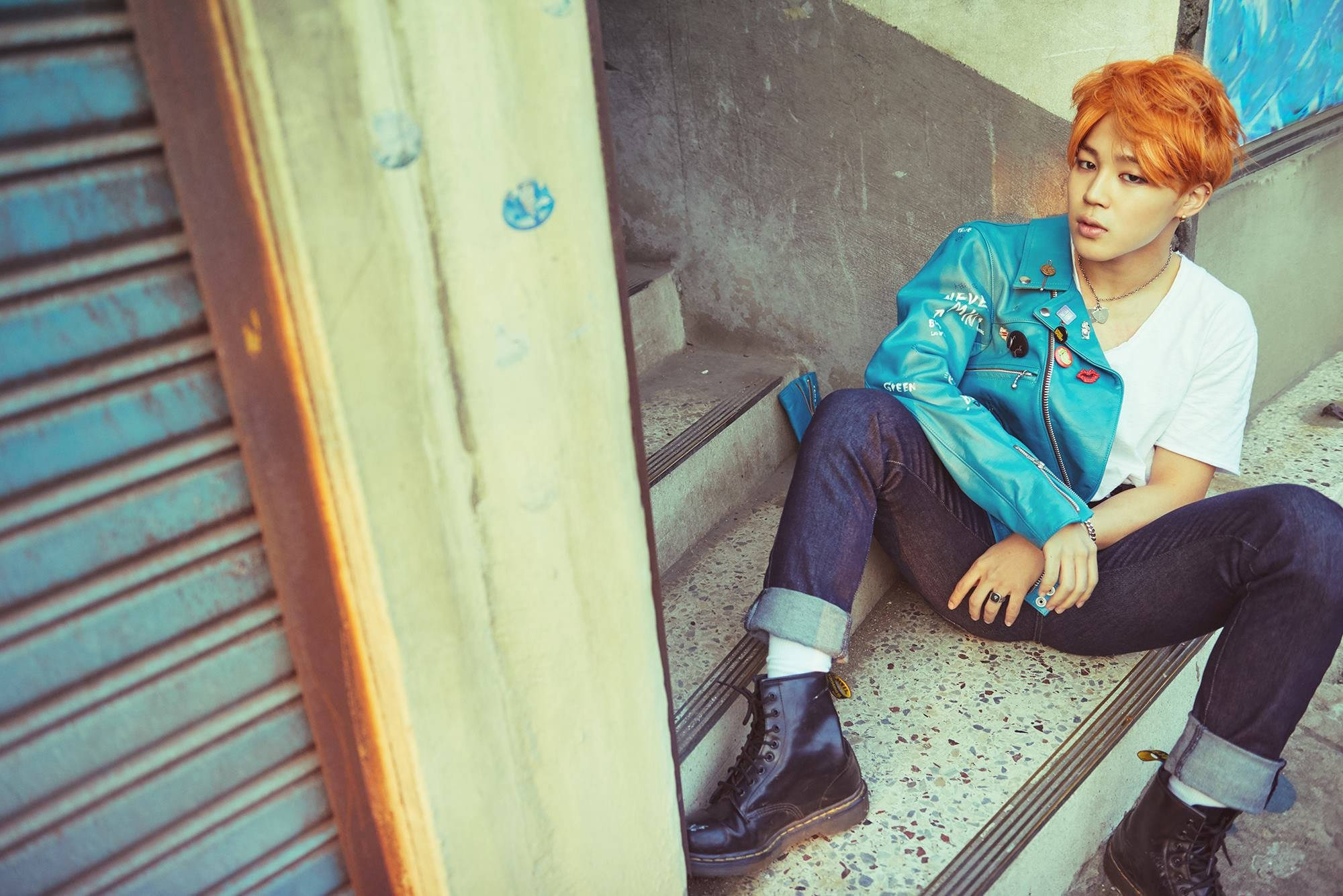 Estetisk Bts Jimin med oransje hår Bakgrunner