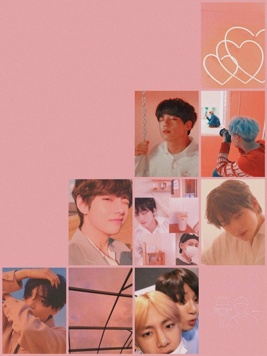 Estetisk Bts Taekook Rosa Bakgrunner