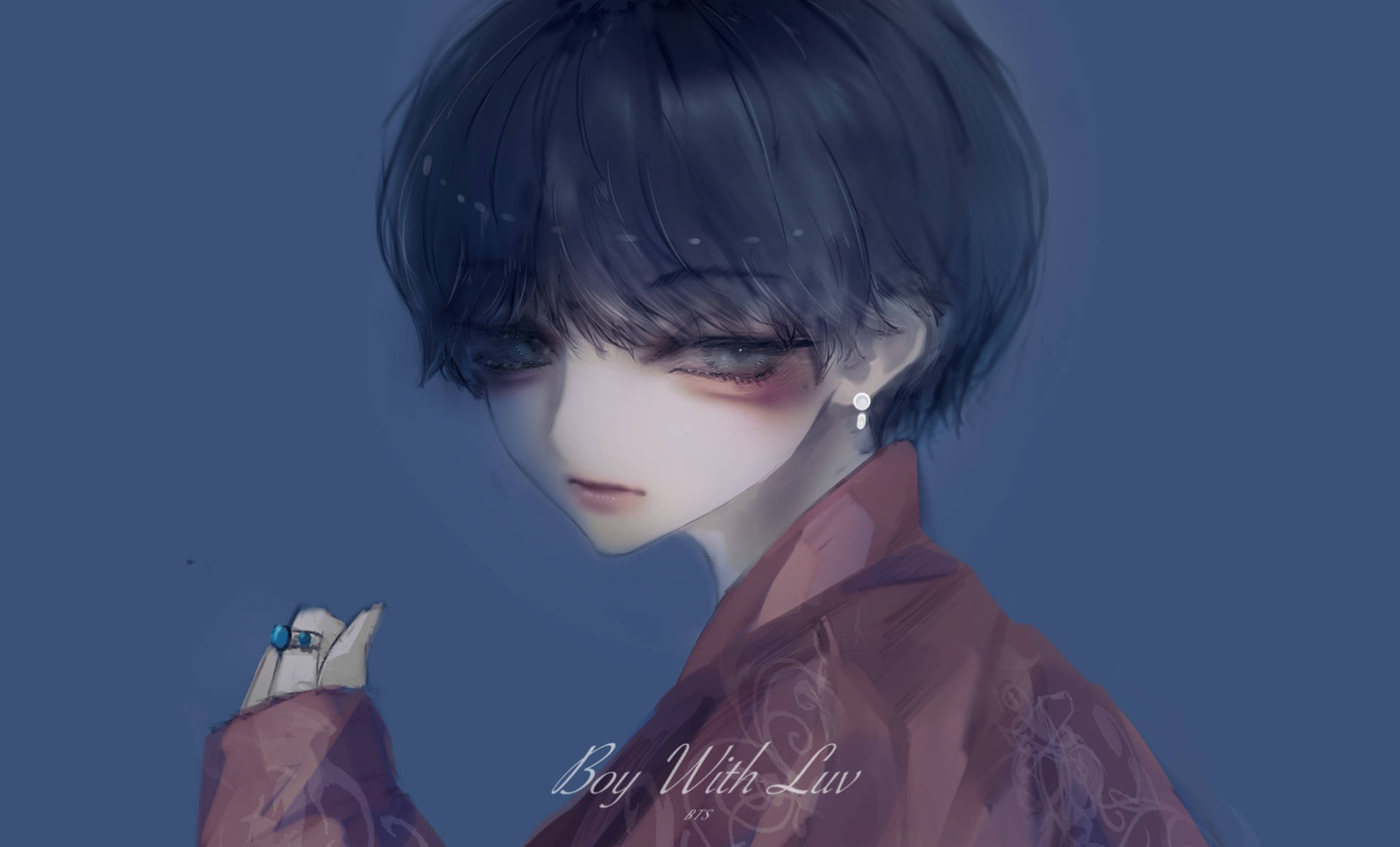 Estetisk BTS V Anime Kunst Bakgrunner