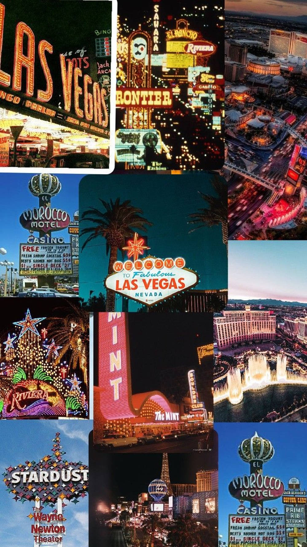 Estetisk collage av Las Vegas iPhone Bakgrunner