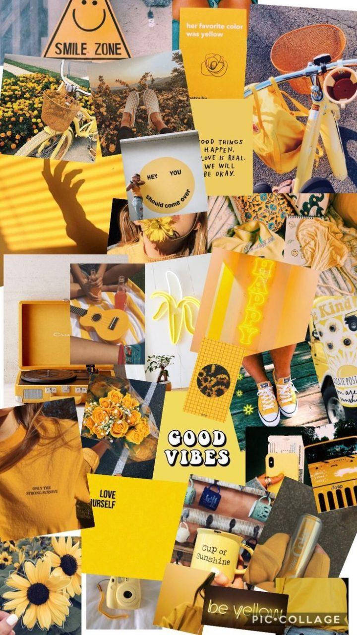 Estetisk collage gul Bakgrunner