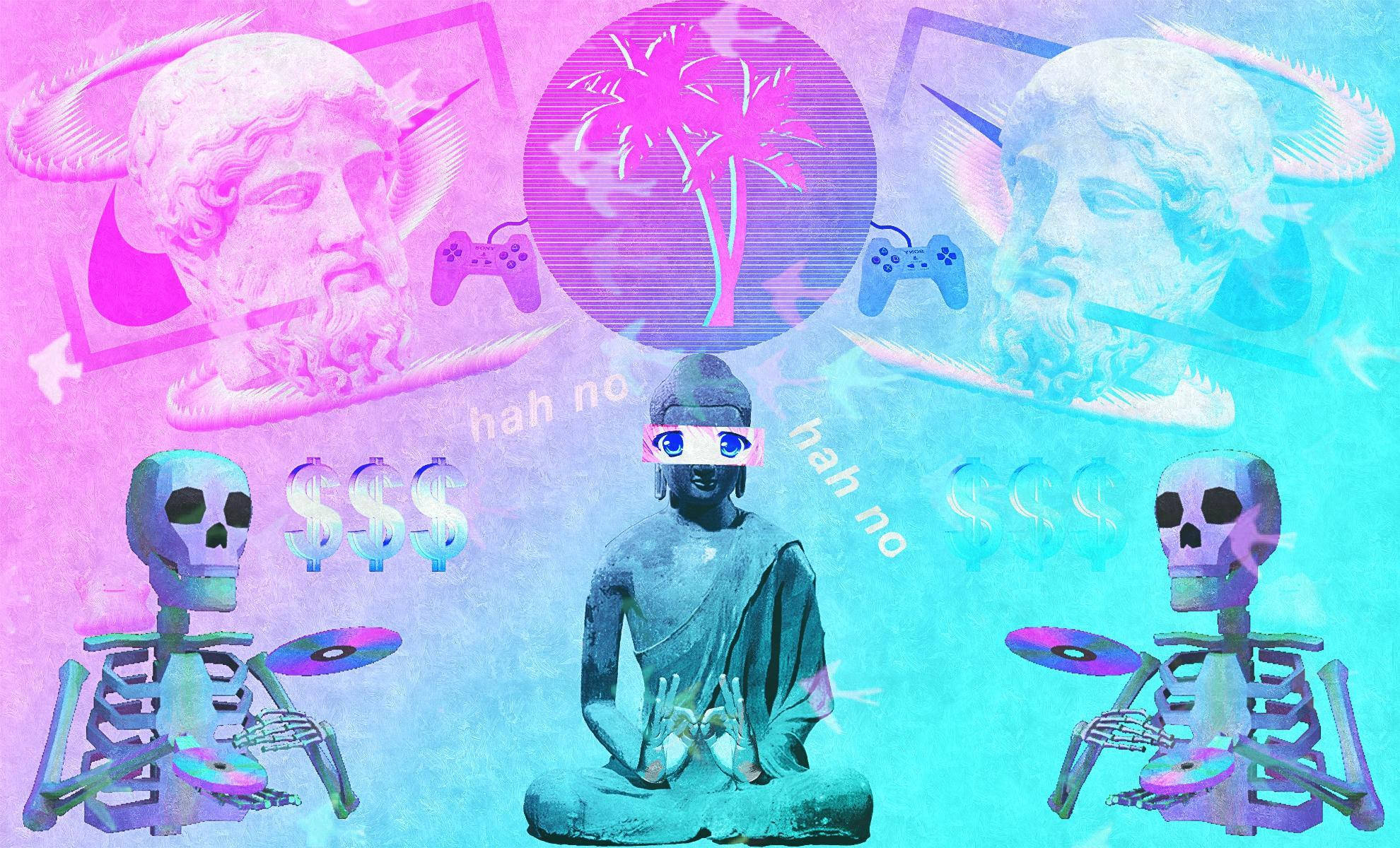 Estetisk gutt vaporwave-kunst Bakgrunner