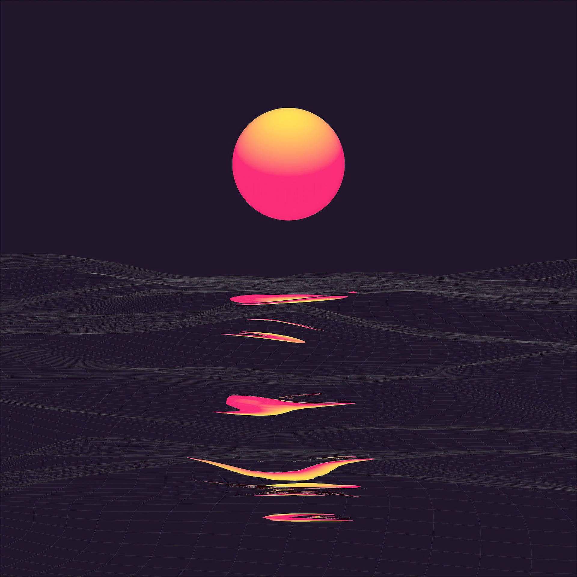 Estetisk iPad vaporwave solnedgang bakgrunnsbilde — Estetisk iPad-bakgrunn Bakgrunner