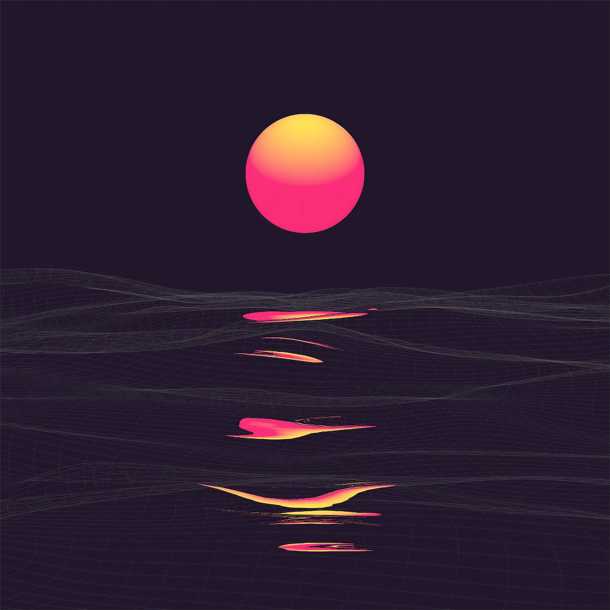 Estetisk iPad Vaporwave Solnedgang Bakgrunner