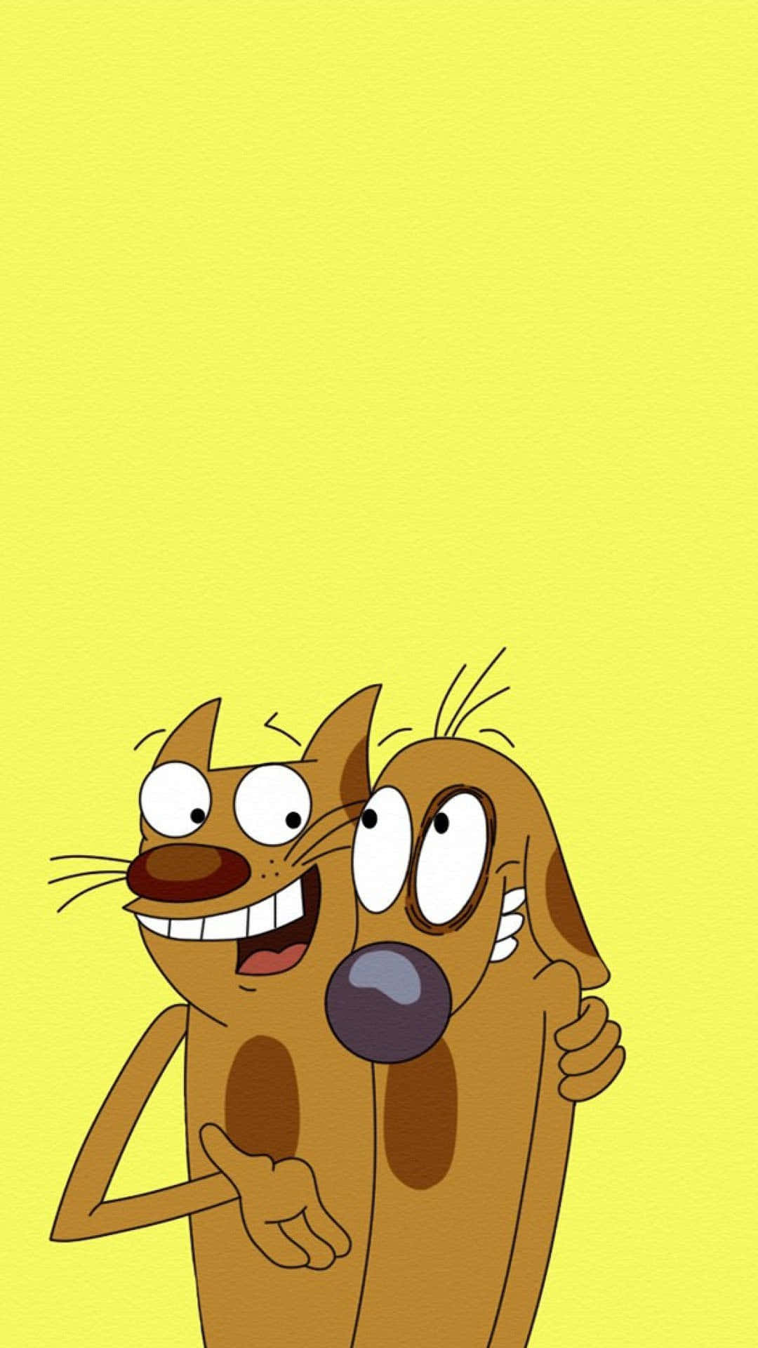 Estetisk iPhone-bakgrunn med tegneseriefiguren Catdog Bakgrunner