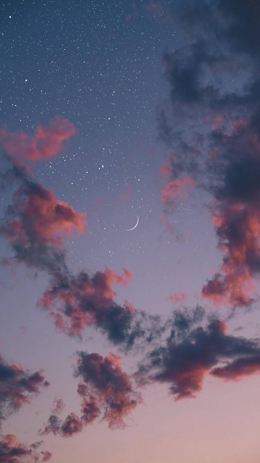 Estetisk måne og himmel til iPhone Bakgrunner