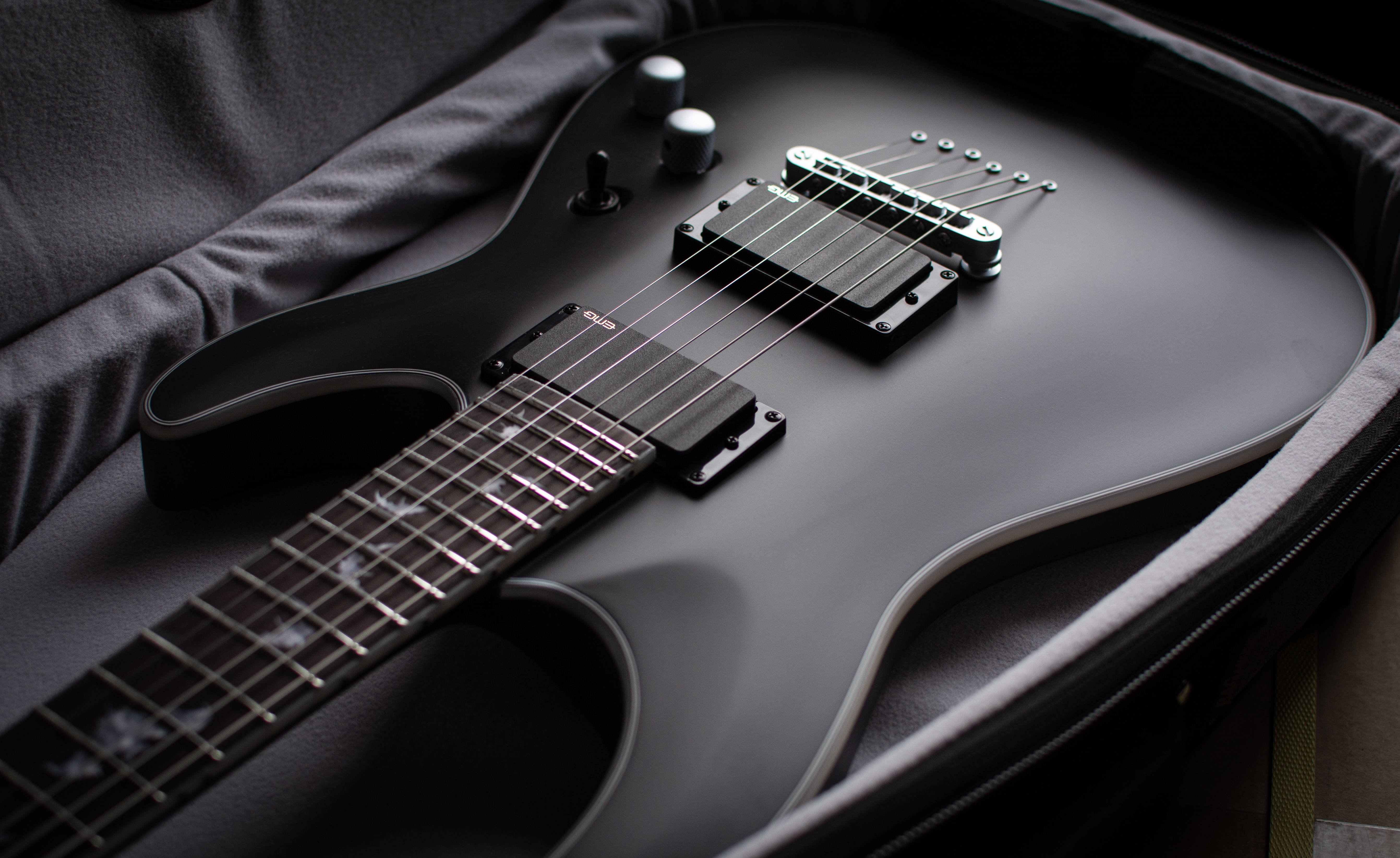 Estetisk musikk svart elektrisk gitar Bakgrunner
