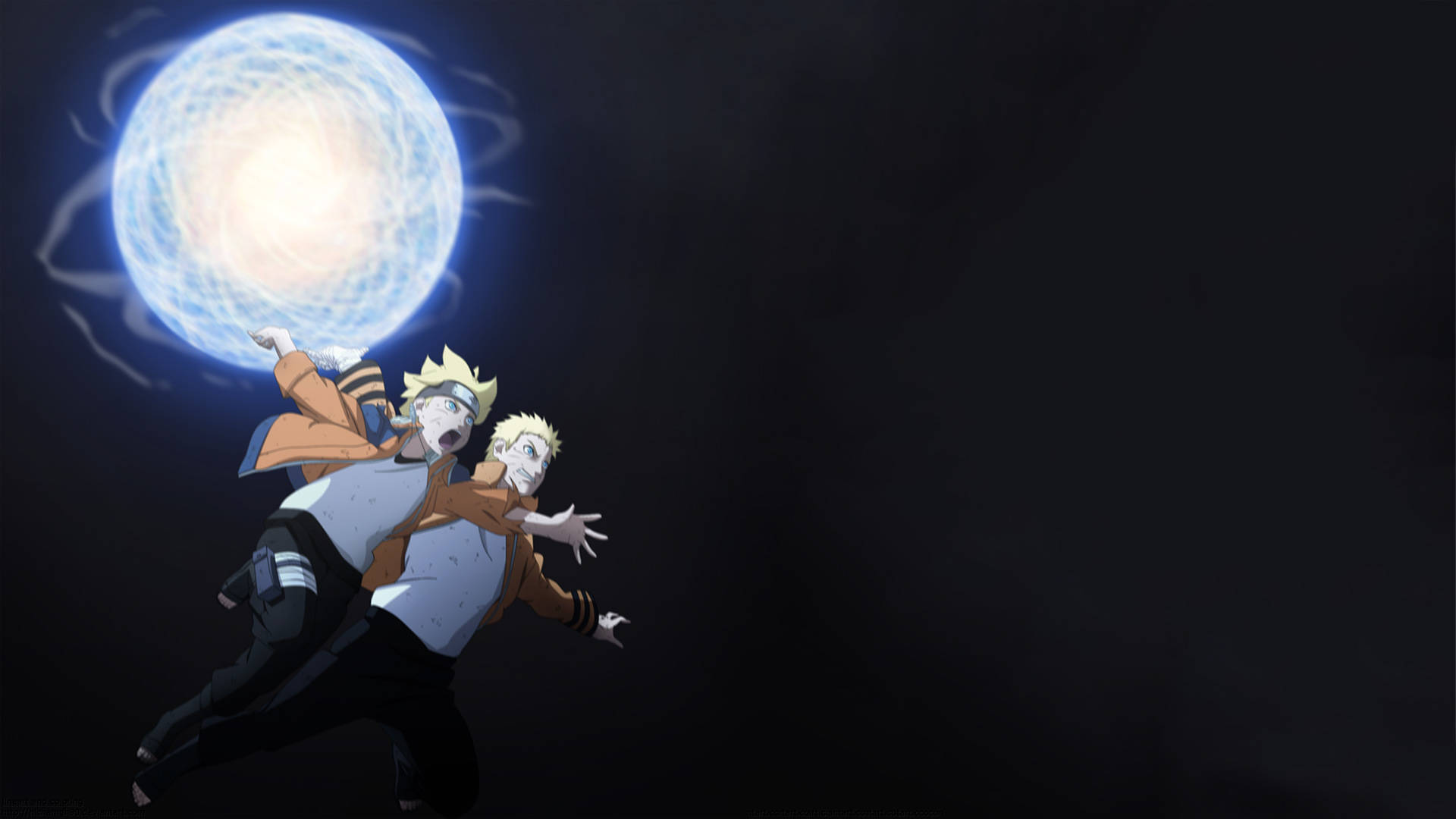 Estetisk Naruto og Boruto Rasengan Chakra Bakgrunner