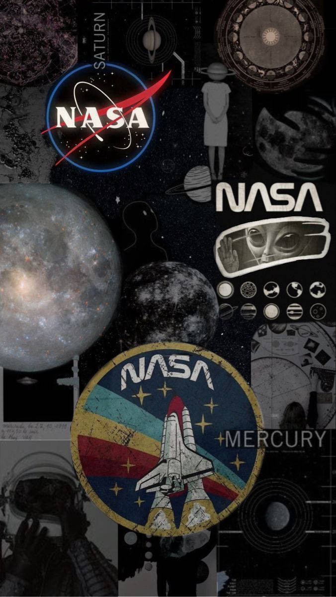 Estetisk NASA-kollasje for iPhone-bakgrunn — Estetisk iPhone-bakgrunn Bakgrunner