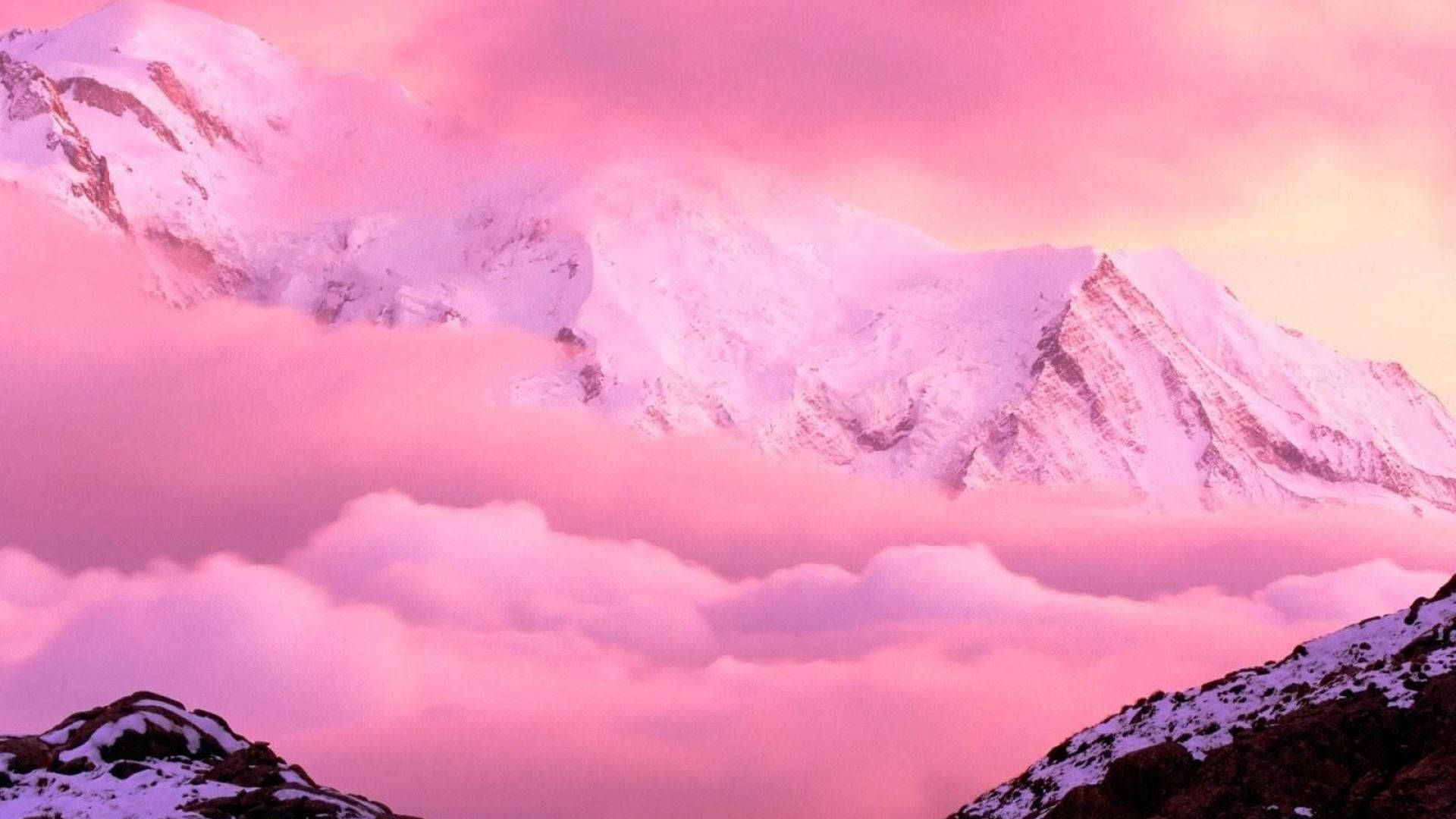 Estetisk rosa fjell Bakgrunner