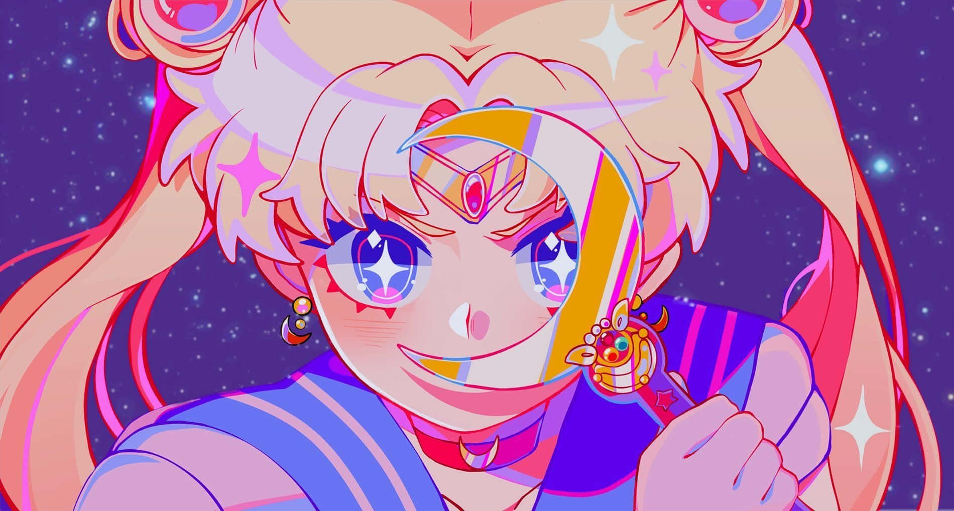 Estetisk Sailor Moon lilla glitter Bakgrunner