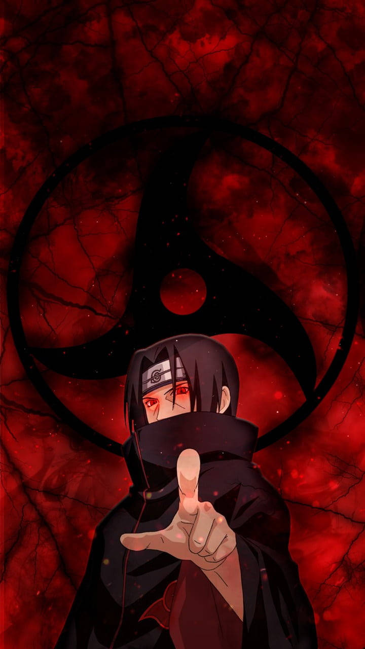 Estetisk Sasuke i rødt abstrakt Bakgrunner